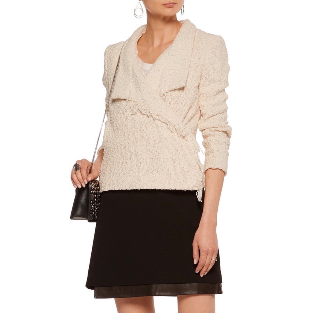 Iro Mira Cotton Moto Jacket In Ecru (6/Fr38)